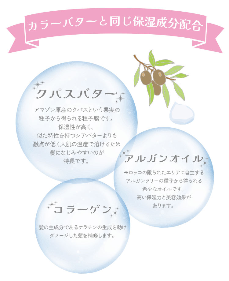 カラーバターと同じ保湿成分配合