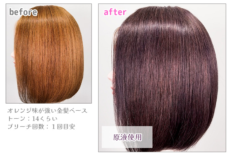 オレンジ味の強い金髪ベース《アッシュピンク》使用例