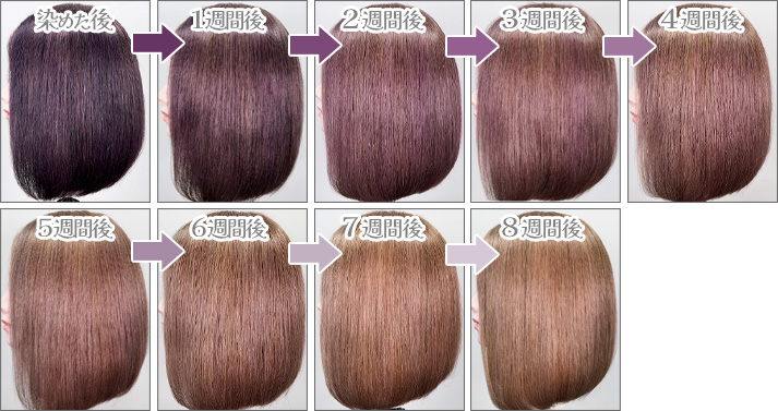 アッシュピンク金髪ベース退色