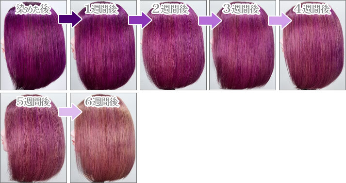 アッシュピンク金髪ベース退色